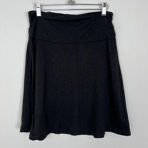 Toad Co Chaka Skirt Charcoal Gray Heather Size S Foldover Waist Jersey Skirt